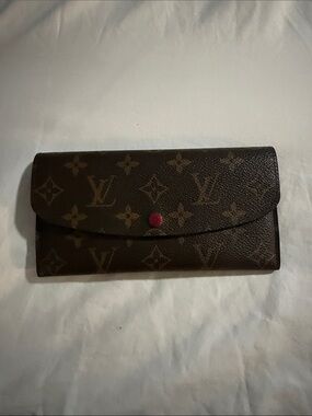 Louis Vuitton Monogram Long Wallet - Brown with Pink Snap